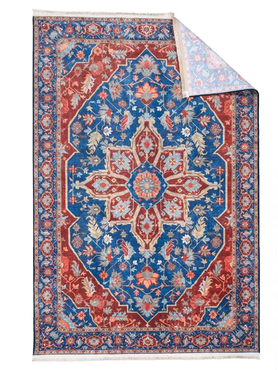 فرش سنتی کد 100343 سرمه ای 1000 شانه