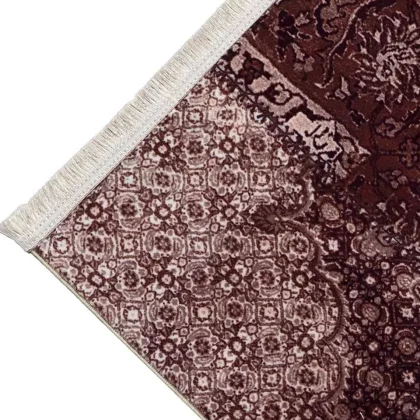 فرش سنتی چهل تکه کد 100508 قهوه ای 700 شانه