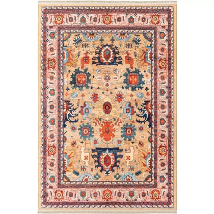 فرش سنتی کد 25CS0260 طلایی 1000 شانه