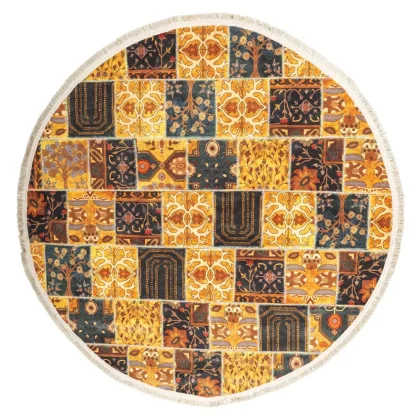 فرش سنتی گرد کد GB11031 تمام رنگ 700 شانه