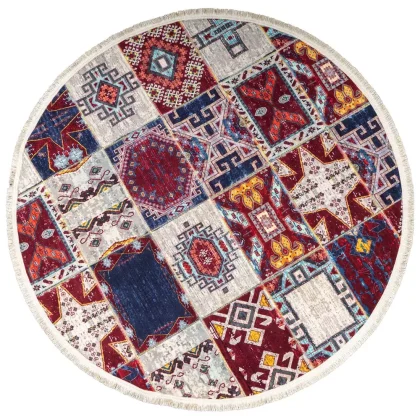 فرش سنتی گرد کد GB11033 تمام رنگ 700 شانه