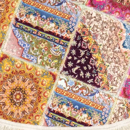 فرش سنتی گرد کد GB7608 تمام رنگ 700 شانه