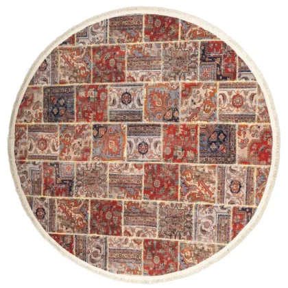 فرش سنتی گرد کد GB9446 تمام رنگ 700 شانه