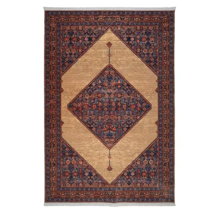 فرش سنتی کد 100337 بادامی 1000 شانه