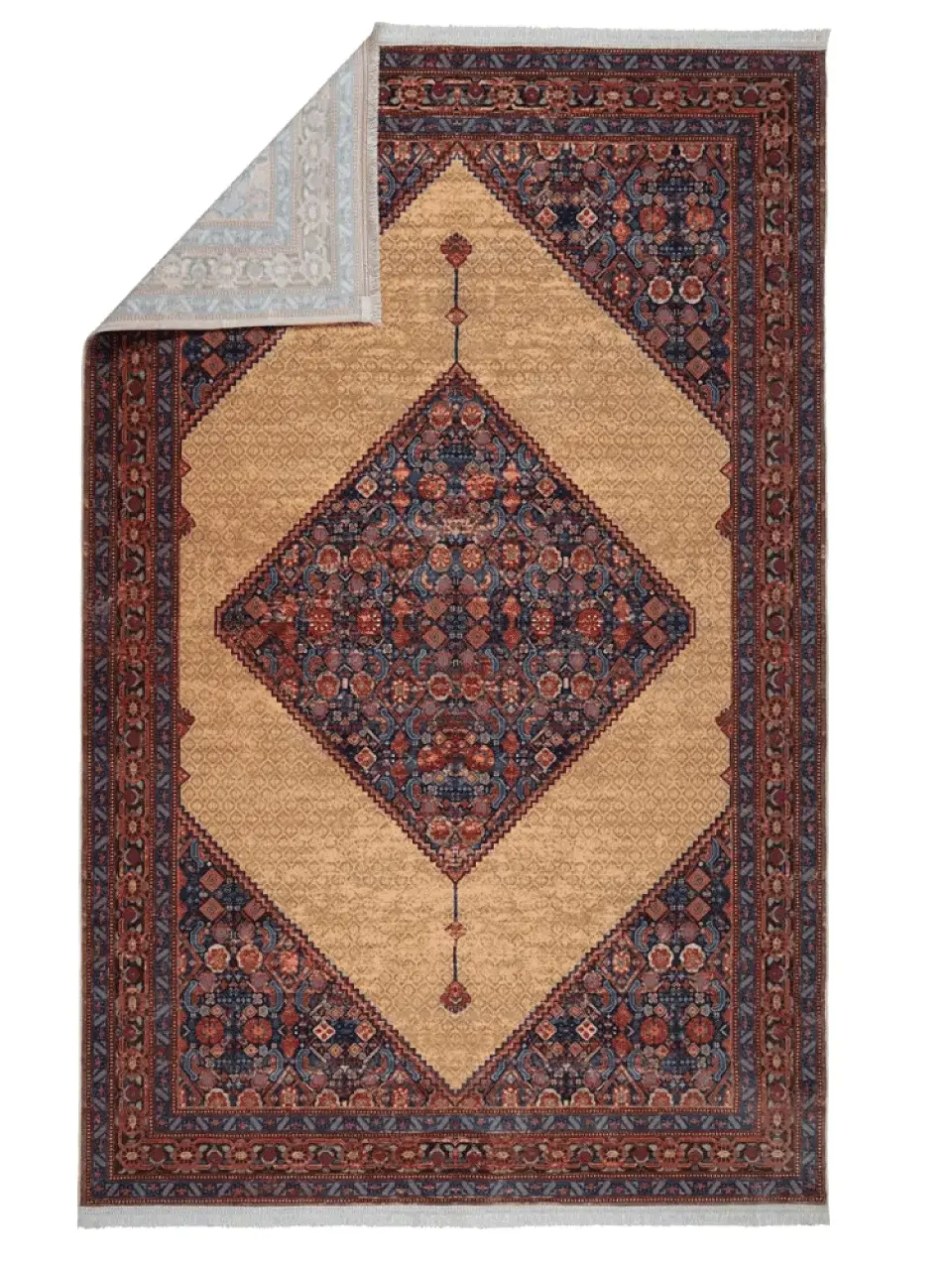 فرش سنتی کد 100337 بادامی 1000 شانه