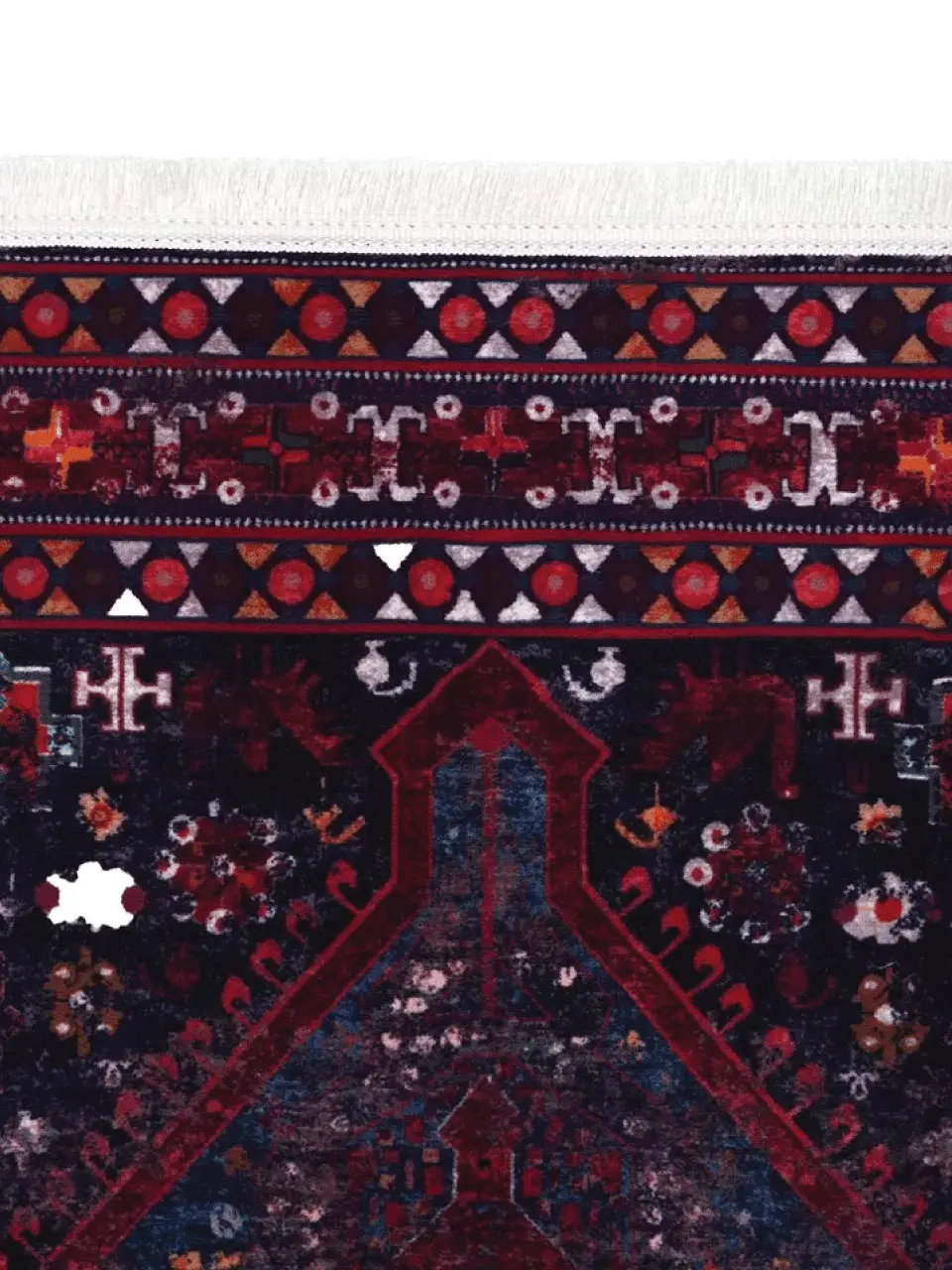 فرش سنتی کد 100338 زرشکی 1000 شانه