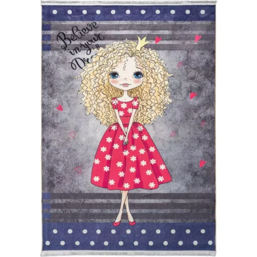 فرش کودک طرح دختر صورتی کد 2599012090