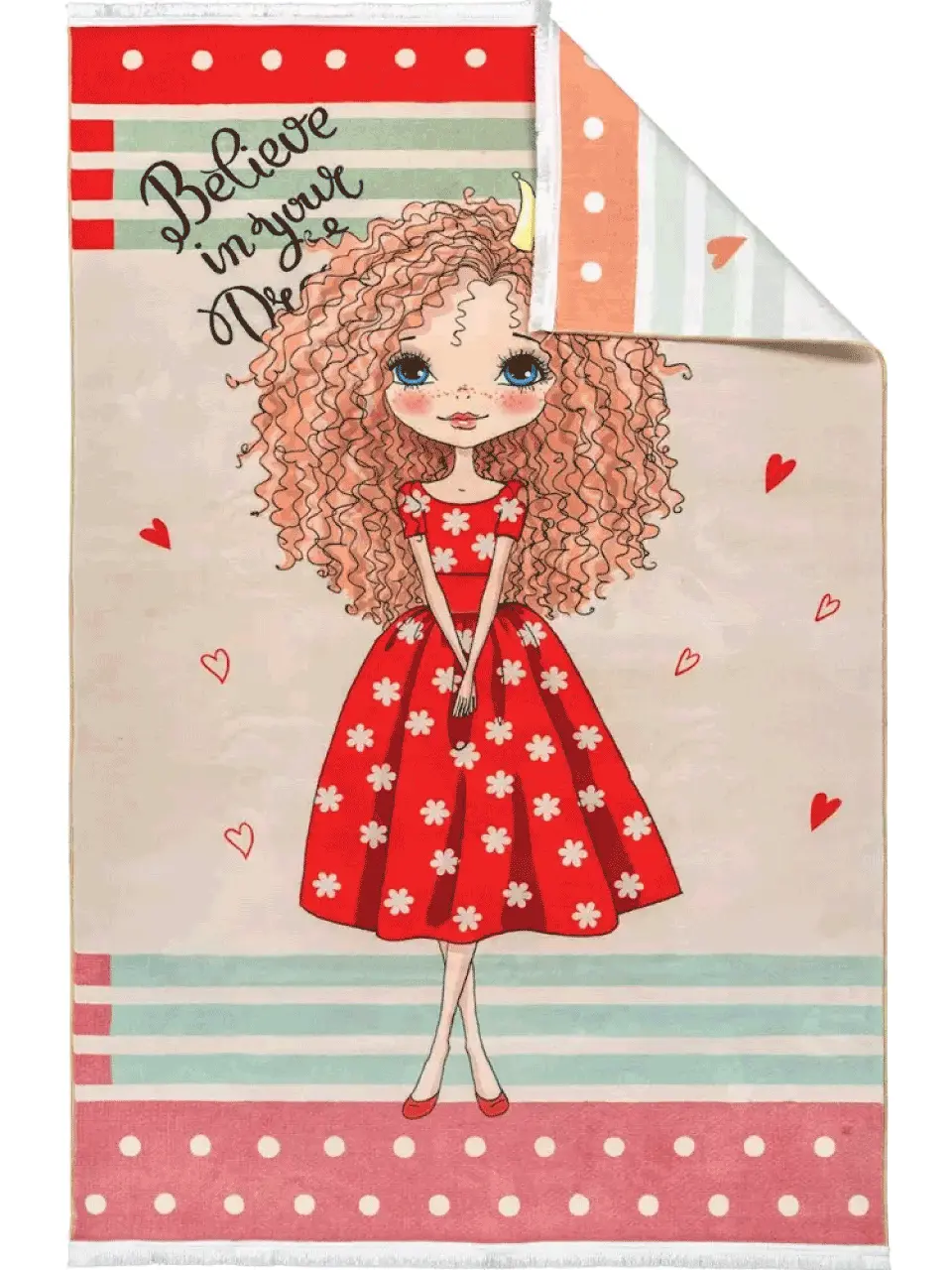 فرش کودک طرح دختر توت فرنگی کد 25KD0050