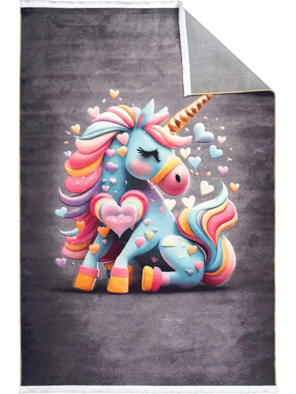 فرش کودک طرح تک شاخ رنگی کد 25KM0000