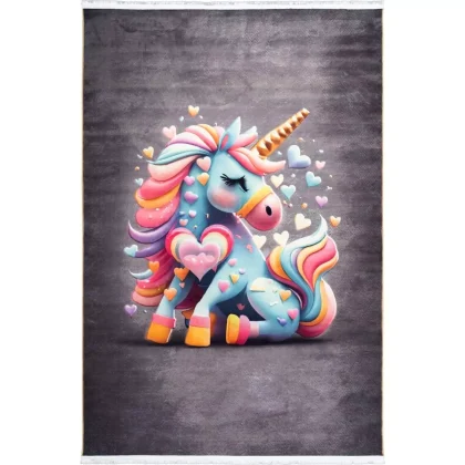 فرش کودک طرح تک شاخ رنگی کد 25KM0000