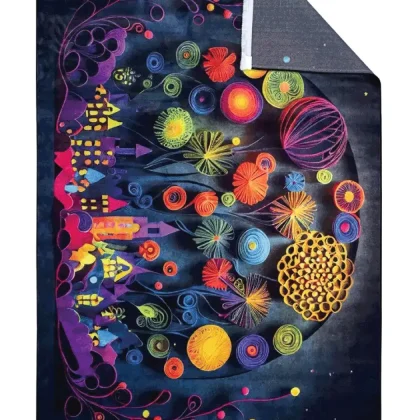 فرش کودک طرح گل و خانه کد 25KM0010