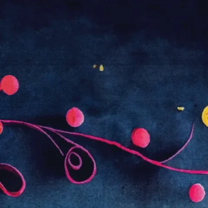 فرش کودک طرح گل و خانه کد 25KM0010