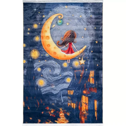 فرش کودک طرح دختر ماه کد 25KM0050