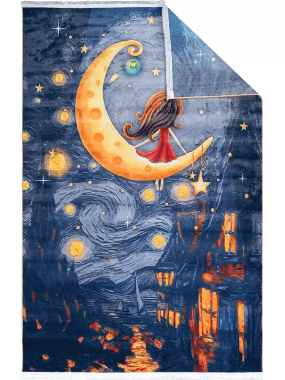 فرش کودک طرح دختر ماه کد 25KM0050