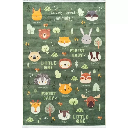 فرش کودک طرح جنگل حیوانات کد 25KM0070