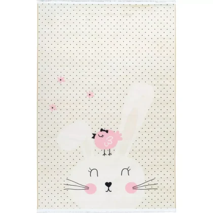 فرش کودک طرح خرگوش و پرنده کد 25KM0160