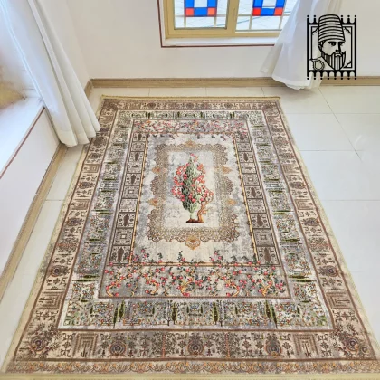 فرش طرح دستباف نقشه انار کد 709011 کرم