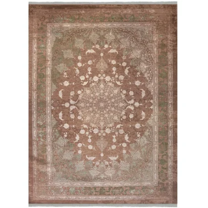 فرش وینتیج کد 8127 قهوه ای 1200 شانه ایده آل