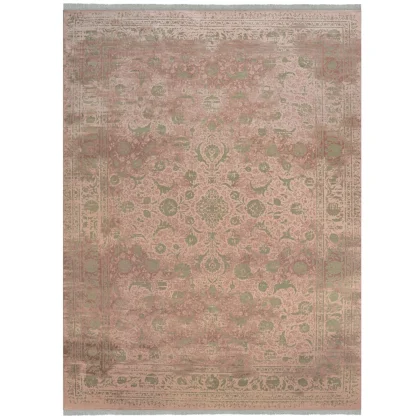 فرش وینتیج کد 8237 گلبهی 1200 شانه ایده آل