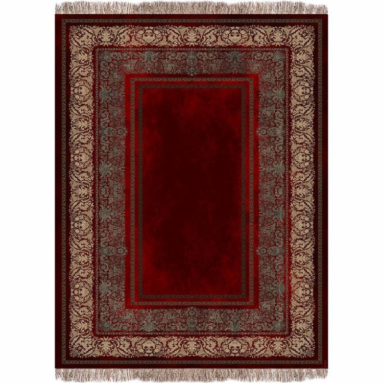 فرش 1240 شانه طرح دستباف کد B1030 قرمز