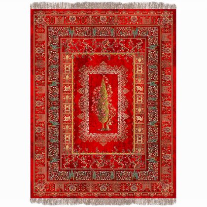 فرش طرح دستباف نقشه انار کد 709011 قرمز