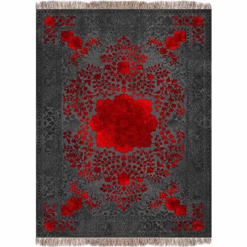 فرش 1240 شانه طرح دستباف کد G1022 دودی