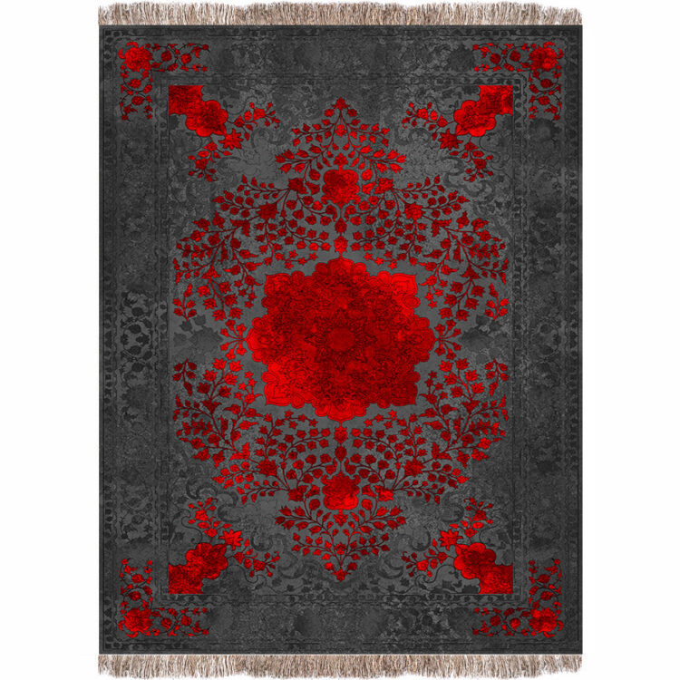 فرش 1240 شانه طرح دستباف کد G1022 دودی