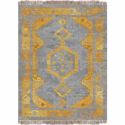 فرش 1240 شانه طرح دستباف کد G1025 طوسی