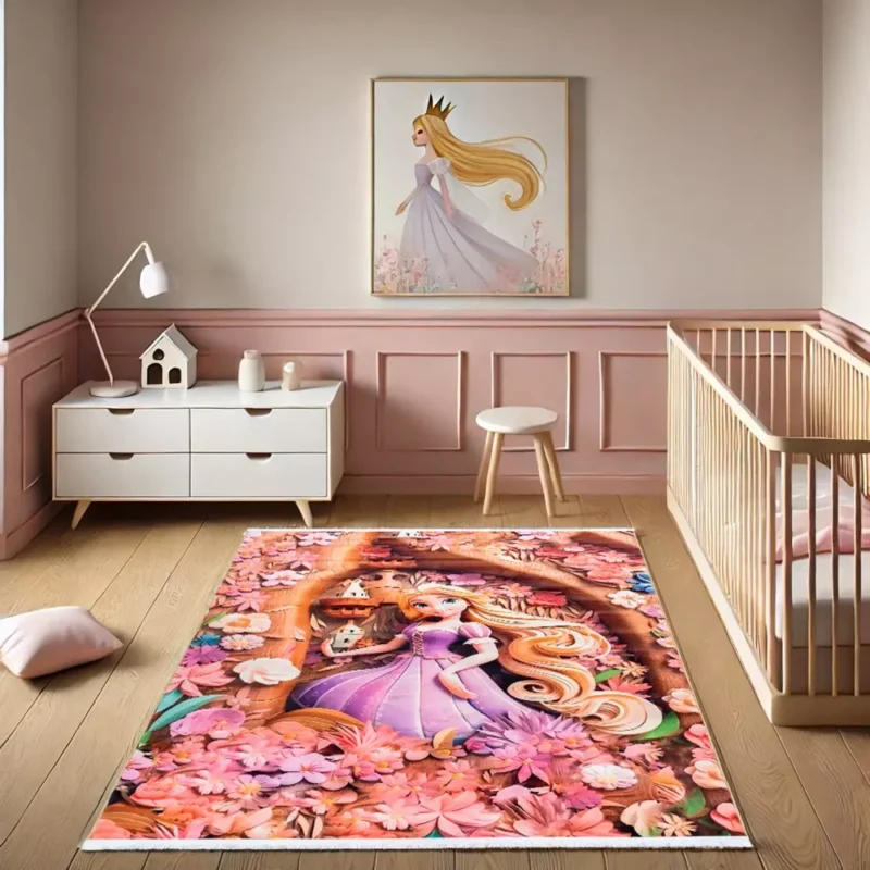 فرش کودک طرح راپونزل کد 25KD0010
