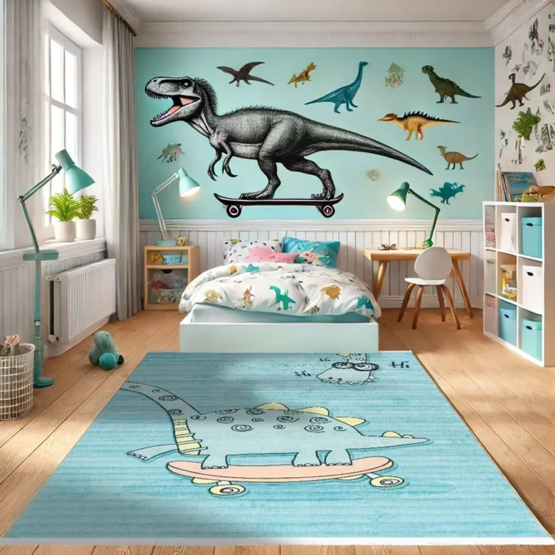 فرش کودک طرح دایناسور کد 25KM0020