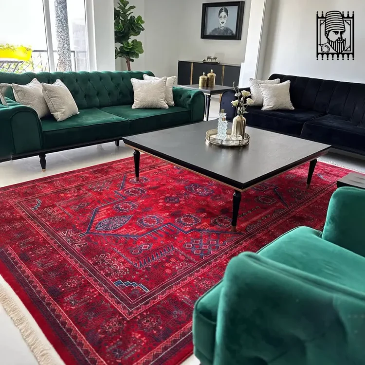 فرش طرح درختی لاکی سرمه ای کلکسیون آوانگارد 1200 شانه