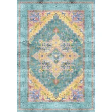 فرش 1240 شانه طرح دستباف کد t1092 فیروزه ای