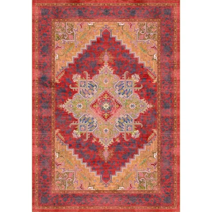 فرش 1240 شانه طرح دستباف کد t1096 قرمز