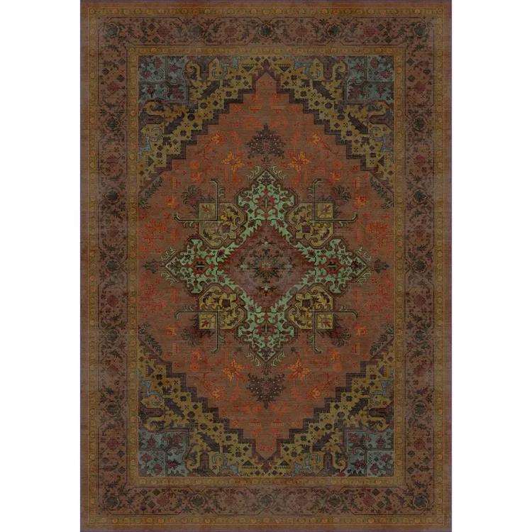 فرش 1240 شانه طرح دستباف کد T1094 قهوه ای