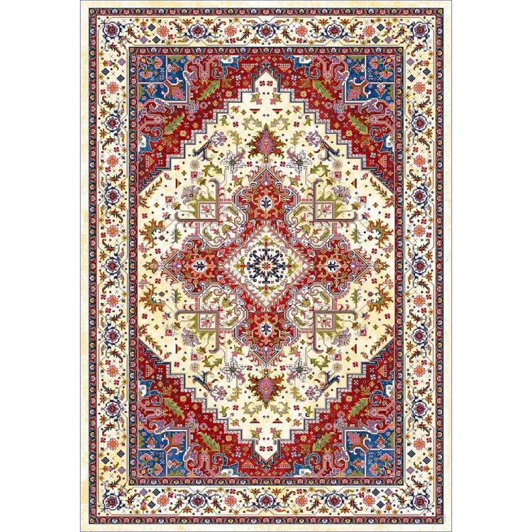 فرش 1240 شانه طرح دستباف کد T1090 کرم