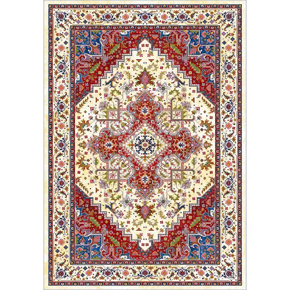 فرش 1240 شانه طرح دستباف کد T1090 کرم