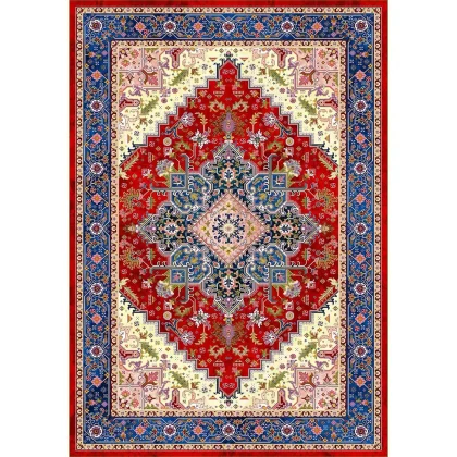 فرش 1240 شانه طرح دستباف کد T1089 لاکی