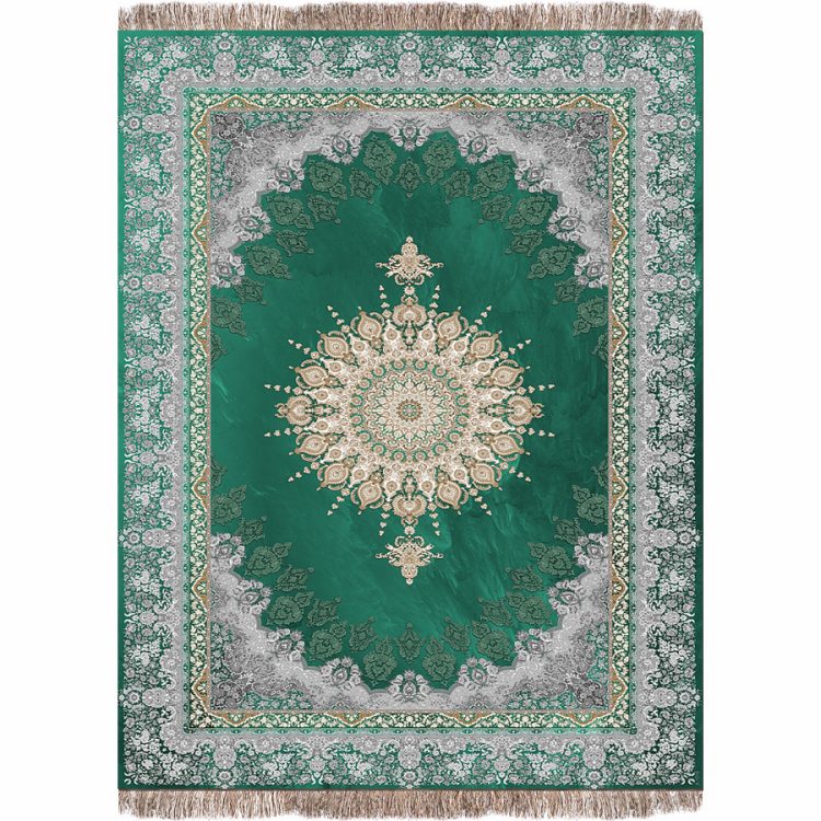 فرش 1240 شانه طرح دستباف کد A1016 سبز