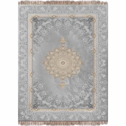 فرش 1240 شانه طرح دستباف کد A1017 طوسی