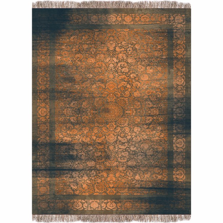 فرش 1240 شانه طرح دستباف کد A1034 زغالی