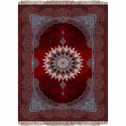 فرش 1240 شانه طرح دستباف کد A1048 لاکی