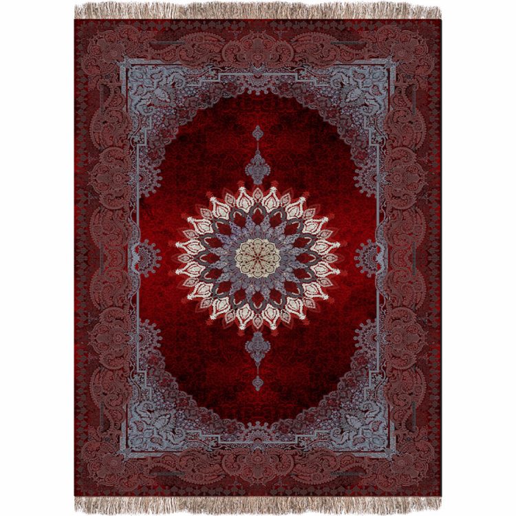 فرش 1240 شانه طرح دستباف کد A1048 لاکی