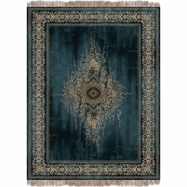 فرش 1240 شانه طرح دستباف کد B1051 سورمه ای