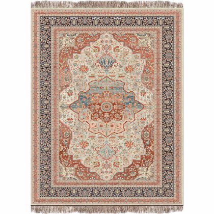 فرش 1240 شانه طرح دستباف کد C1001 کرم