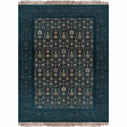 فرش 1240 شانه طرح دستباف کد C1068 سرمه ای