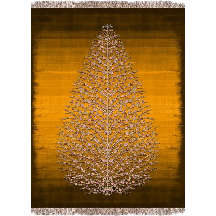 فرش 1240 شانه طرح دستباف کد C1069 زرد