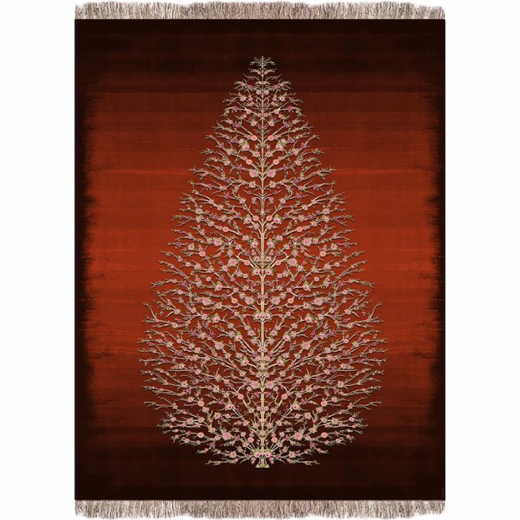 فرش 1240 شانه طرح دستباف کد C1070 قرمز