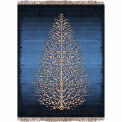 فرش 1240 شانه طرح دستباف کد C1072 سرمه ای