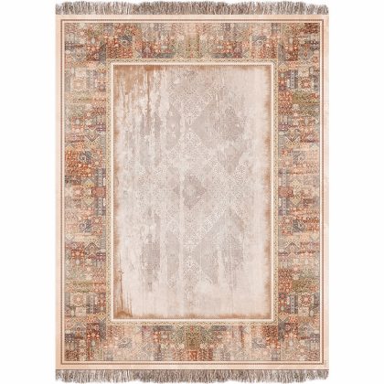 فرش 1240 شانه طرح دستباف کد C1073 کرم