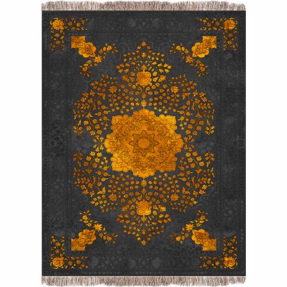 فرش 1240 شانه طرح دستباف کد G1023 زغالی